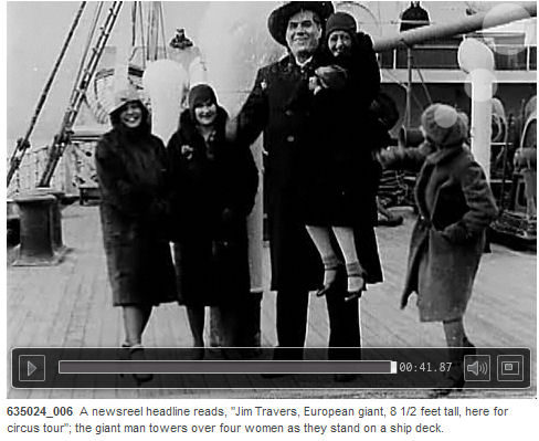 Jim Travers, European giant, 8 1/2 feet tall